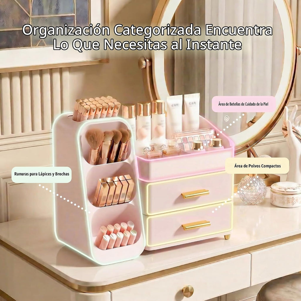 Asdbko Organizador de maquillaje de gran capacidad con soporte para...