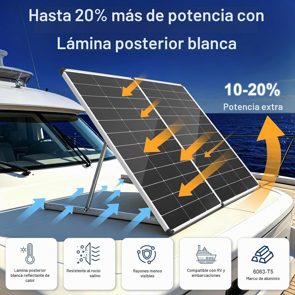 EtnalSolar Panel solar tipo N de 400W, 12V fuera de la red 18BB 25,...