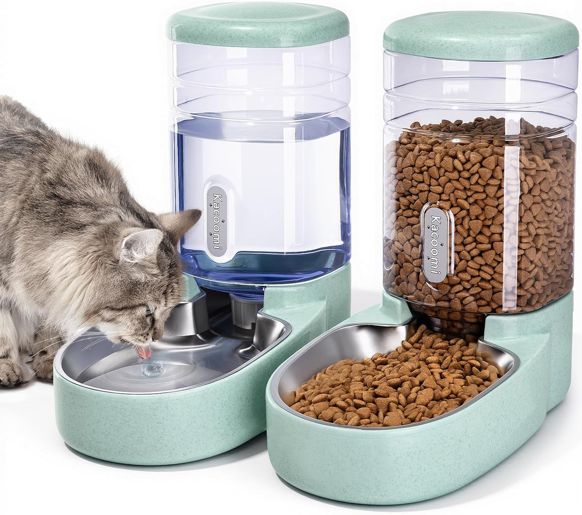 Comedero automático para gatos y dispensador de agua con cuenco de...