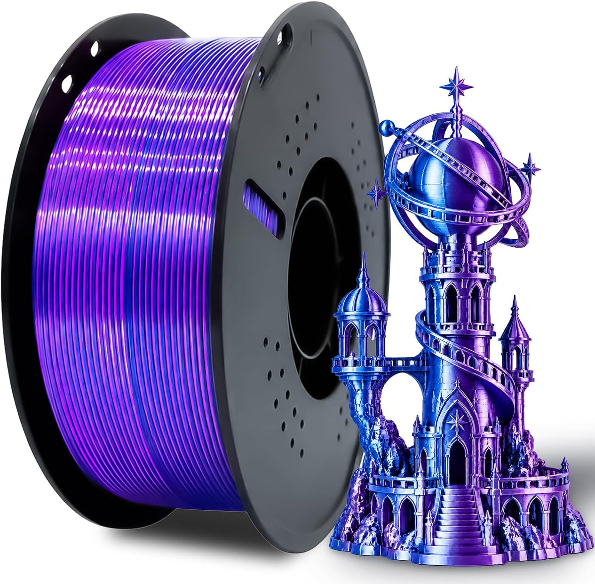 Colourbing Filamento de impresora 3D PLA+ de seda presecada de dobl...