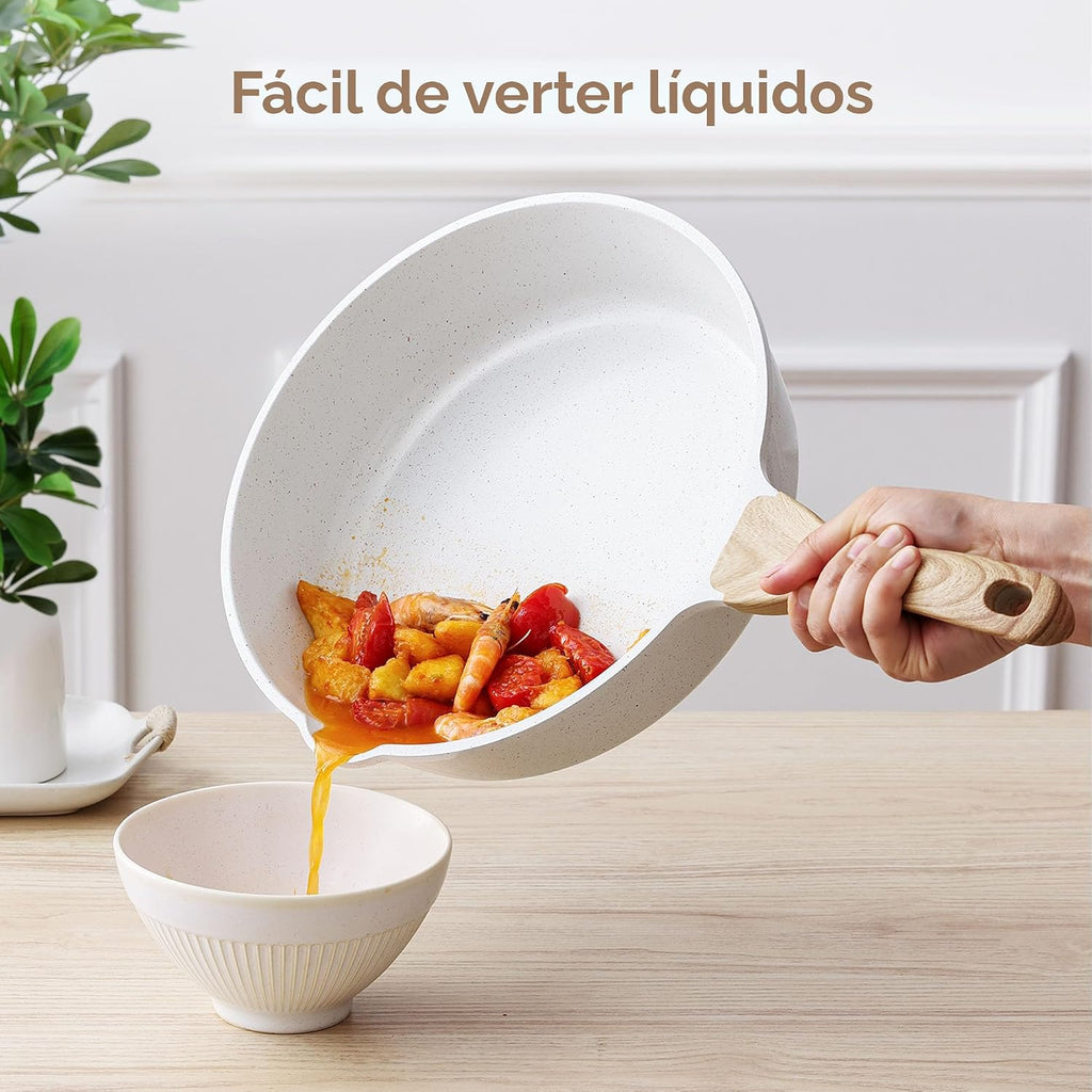 SENSARTE Juego de utensilios de cocina de cerámica antiadherente de...