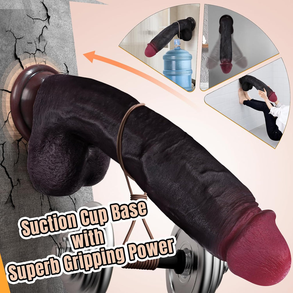 Consolador sexual realista de silicona de 11 pulgadas, consolador g...