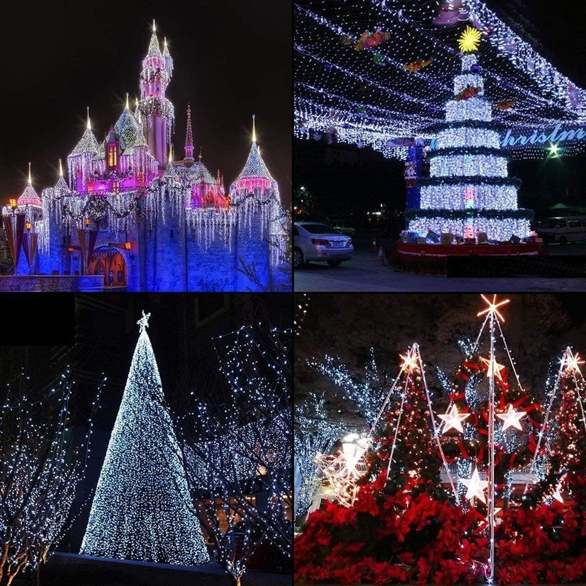MZD8391 Tira de luces de Navidad de 105 pies, 300 luces LED para in...