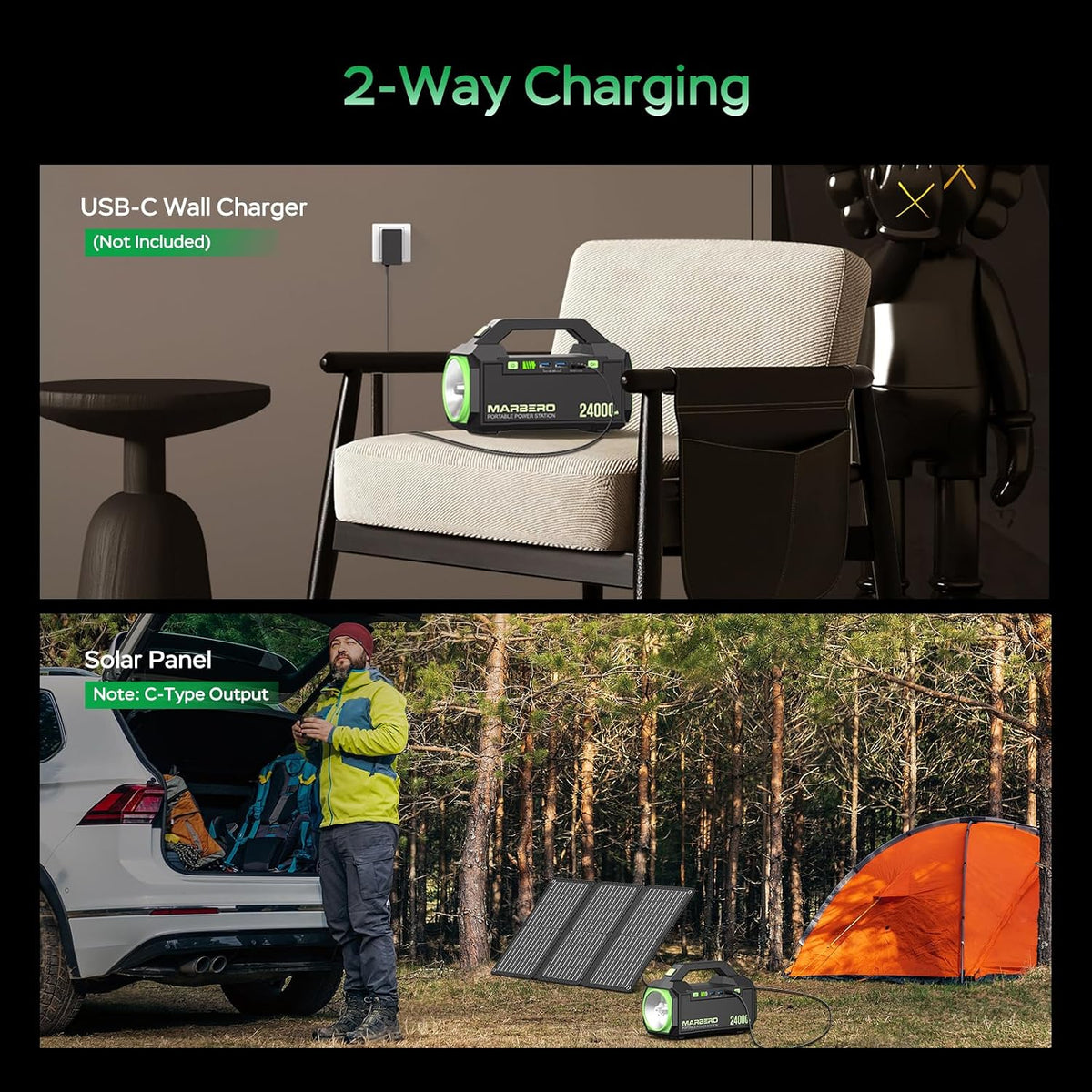 MARBERO 88Wh generador solar DC portátil central eléctrica para aca...