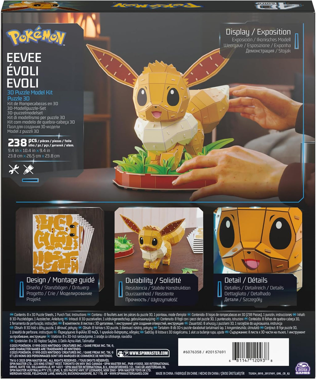 4D Build Pokémon Eevee - Kit de modelo de rompecabezas 3D, decoraci...