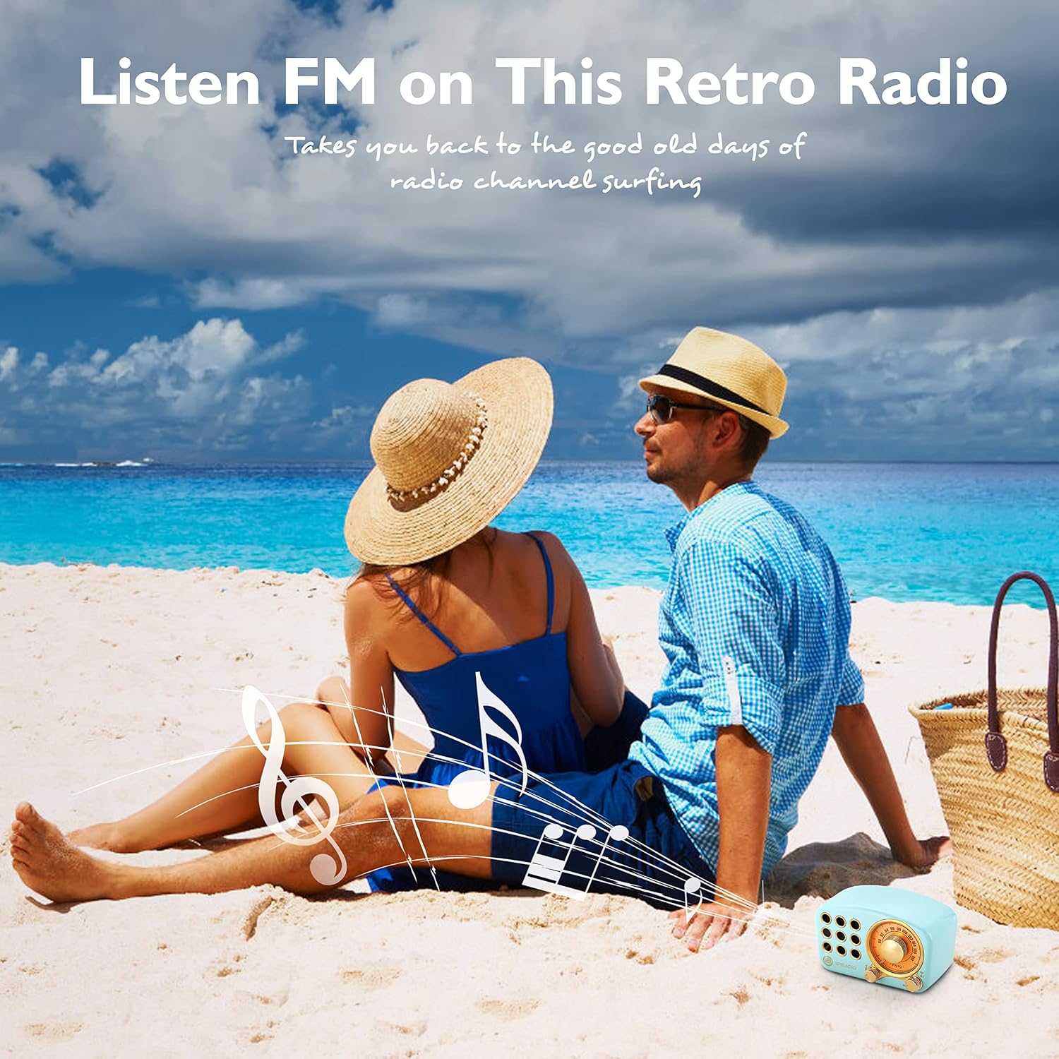 Altavoz Bluetooth retro Greadio, radio vintage
