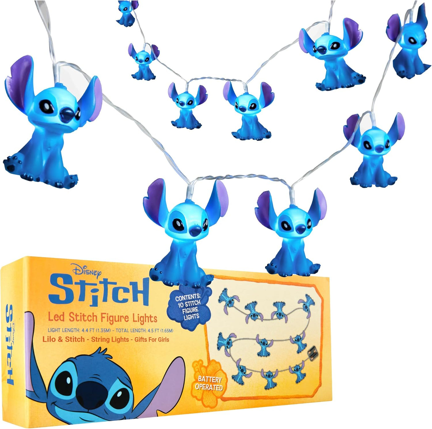 Disney Stitch - Luces LED de cadena para niños, adolescentes, adult...