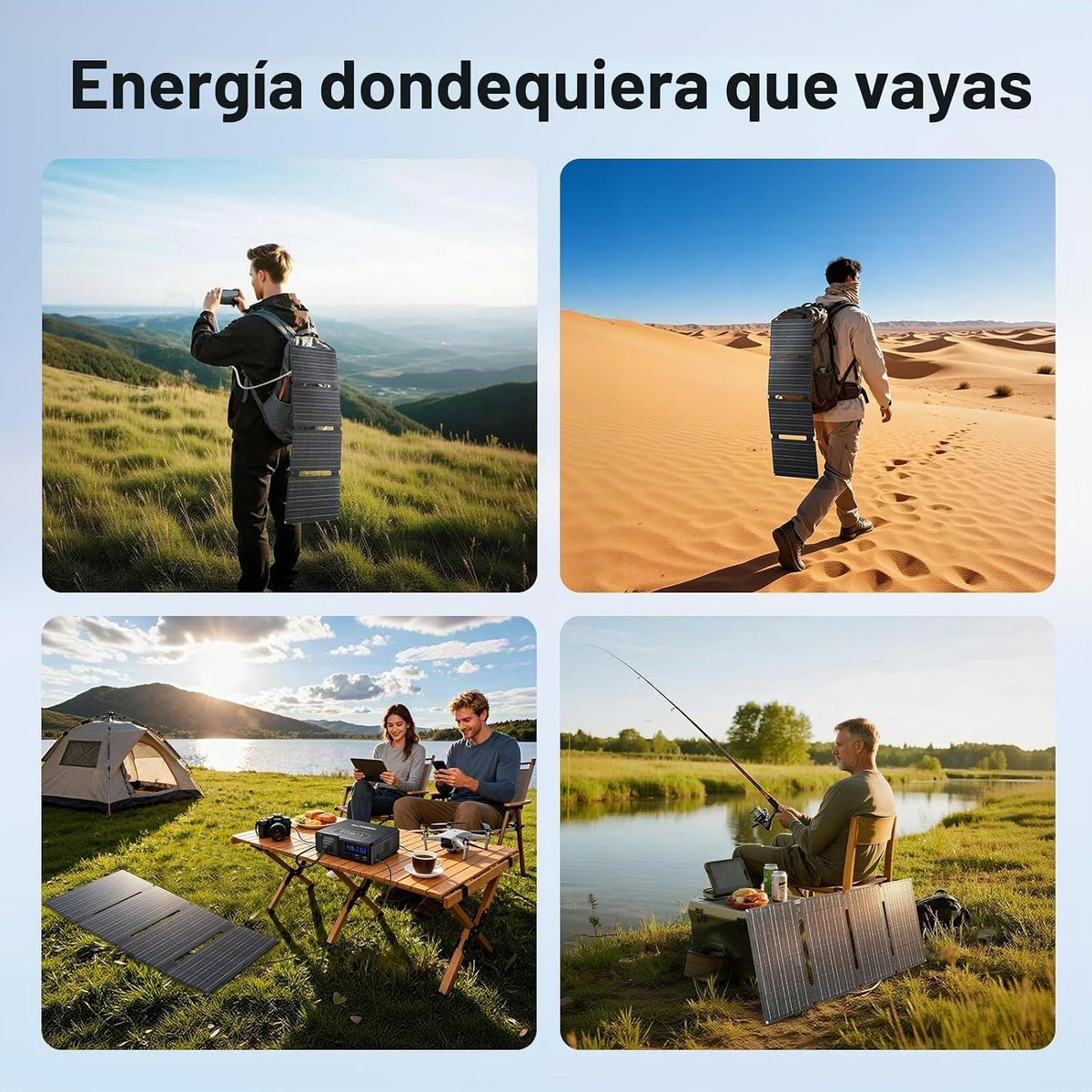 Panel Solar Plegable ALLPOWERS SE60 60W, Kit de Panel Solar Portáti...