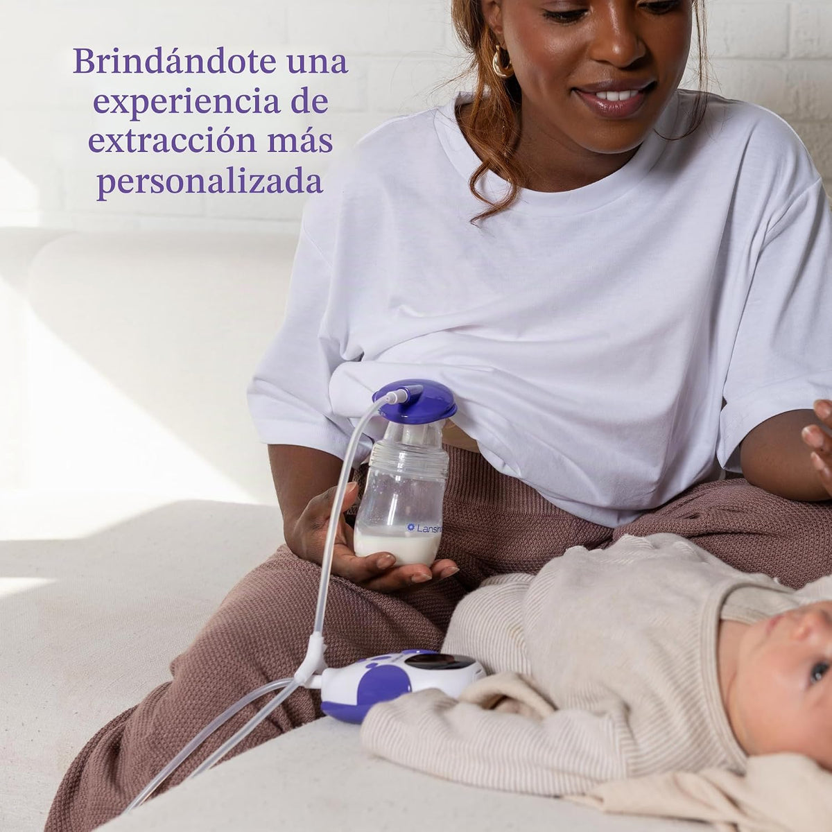 Lansinoh Thrive - Extractor de leche 2 en 1, vasos eléctricos y man...