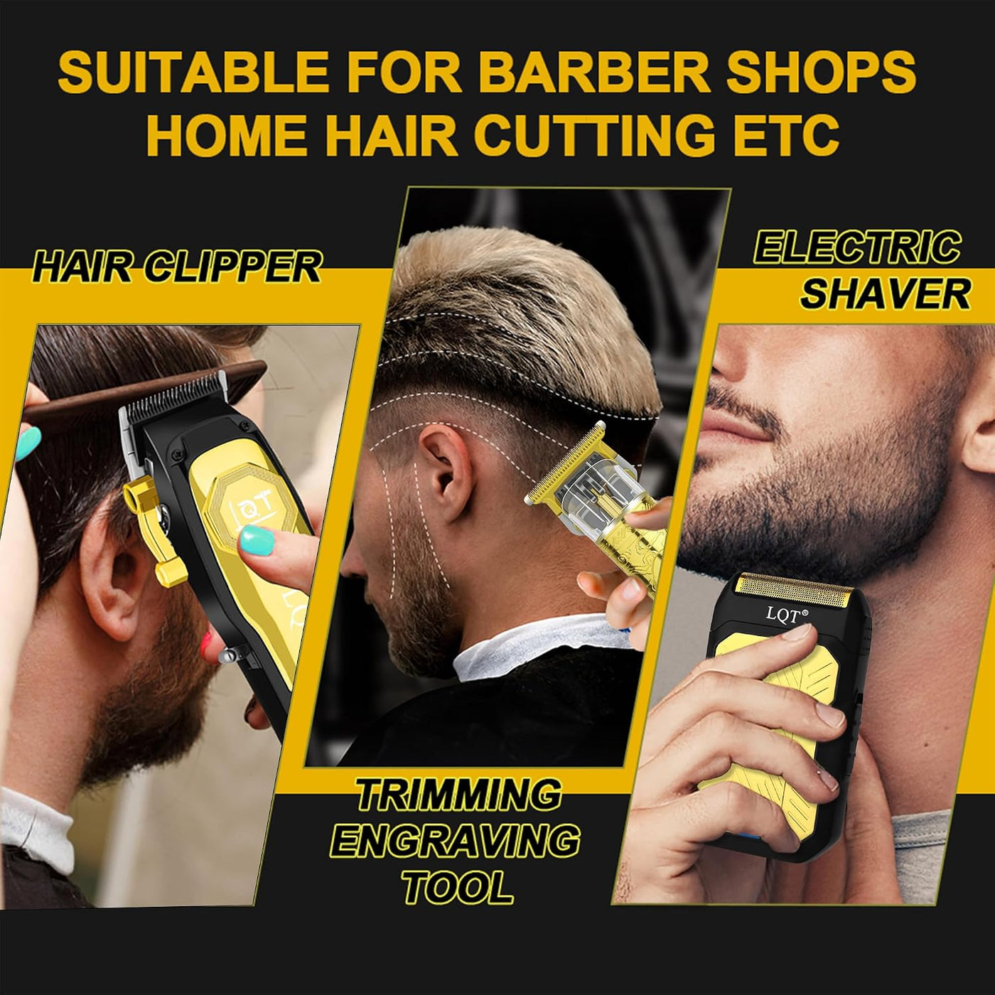 LQT Cortadora de pelo profesional inalámbrica para hombres, juego d...