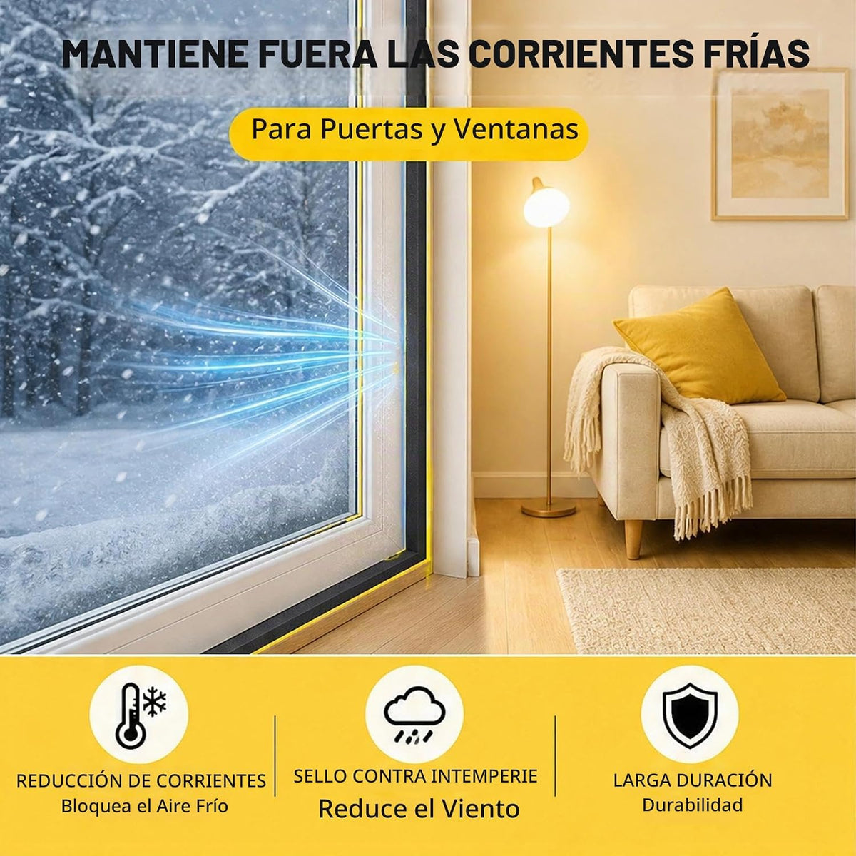 COUMENO Cinta de espuma EVA, sello de ventana de puerta, blanco, 2...