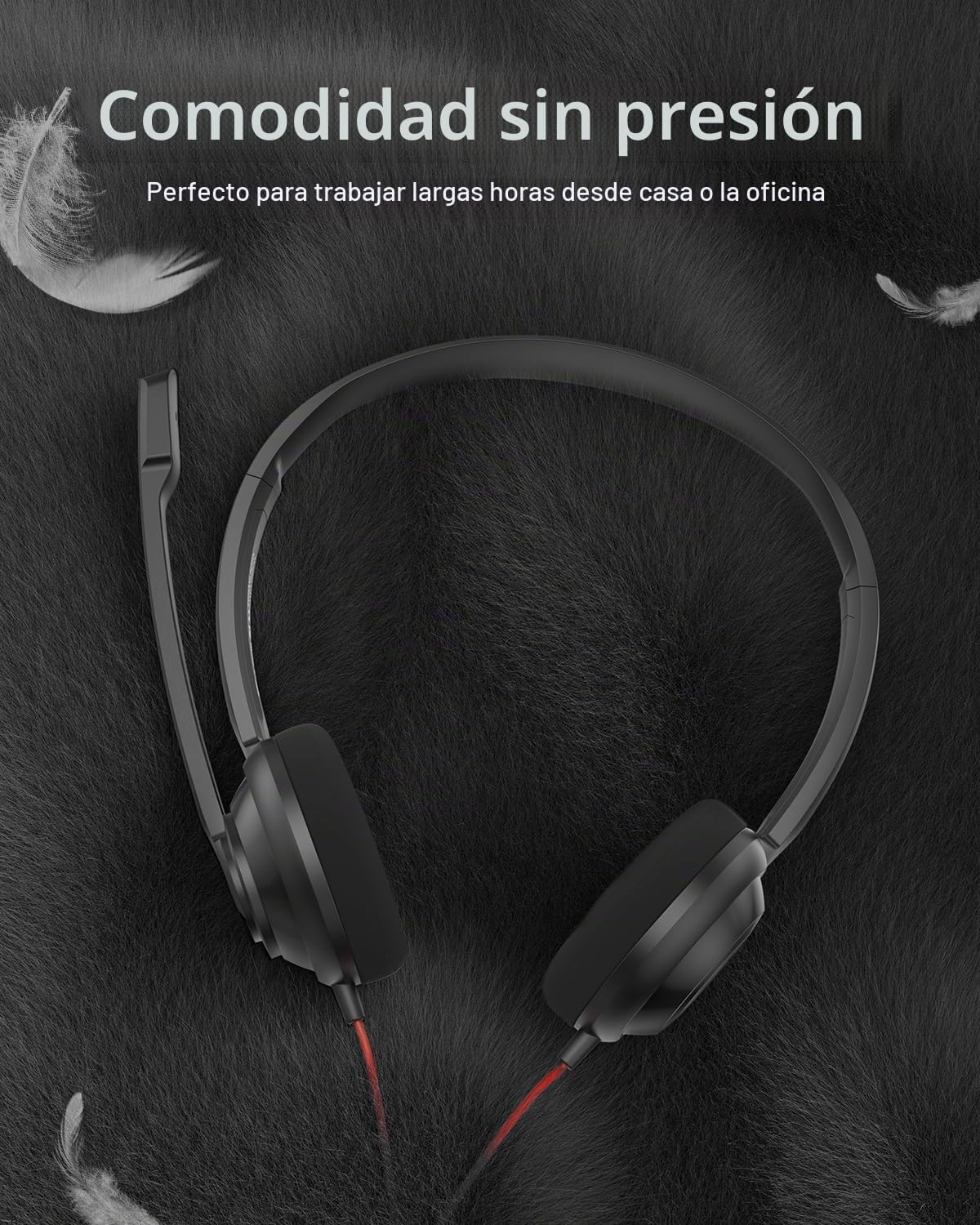 NUBWO HW02 Auriculares USB para Computadora con Micrófono de Chat C...