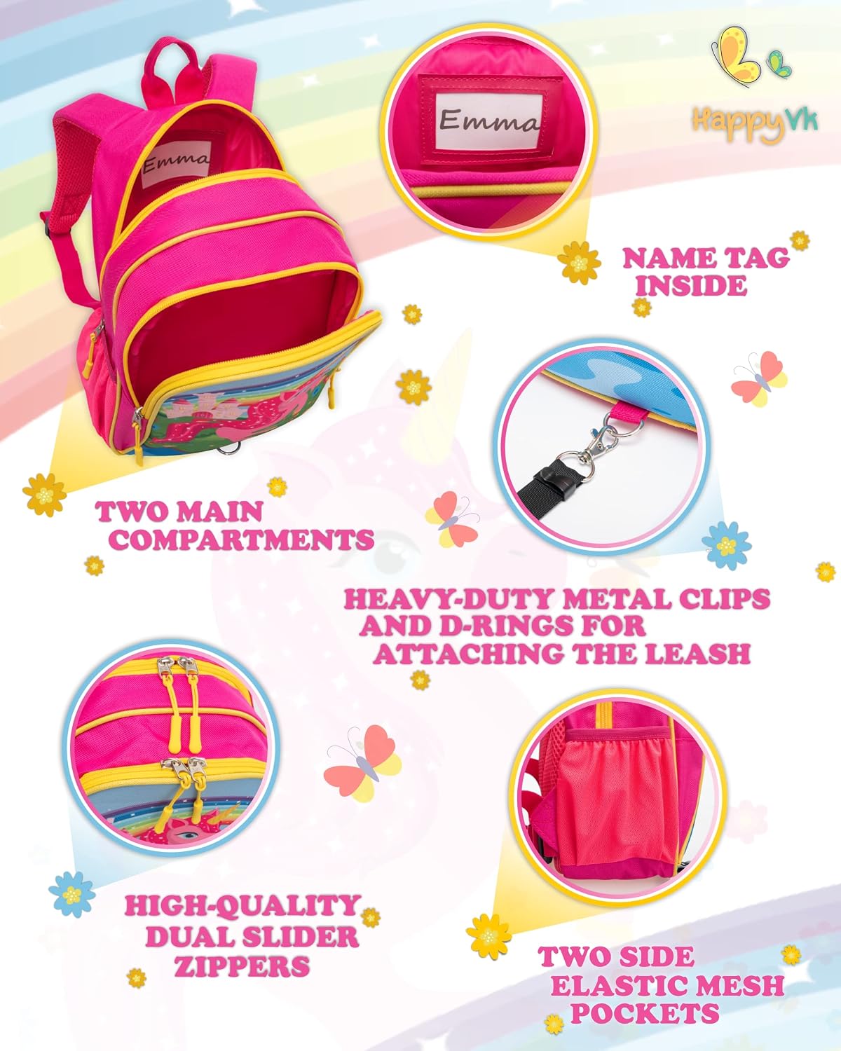 HappyVk - Correa para mochila para niños pequeños - Correa para beb...