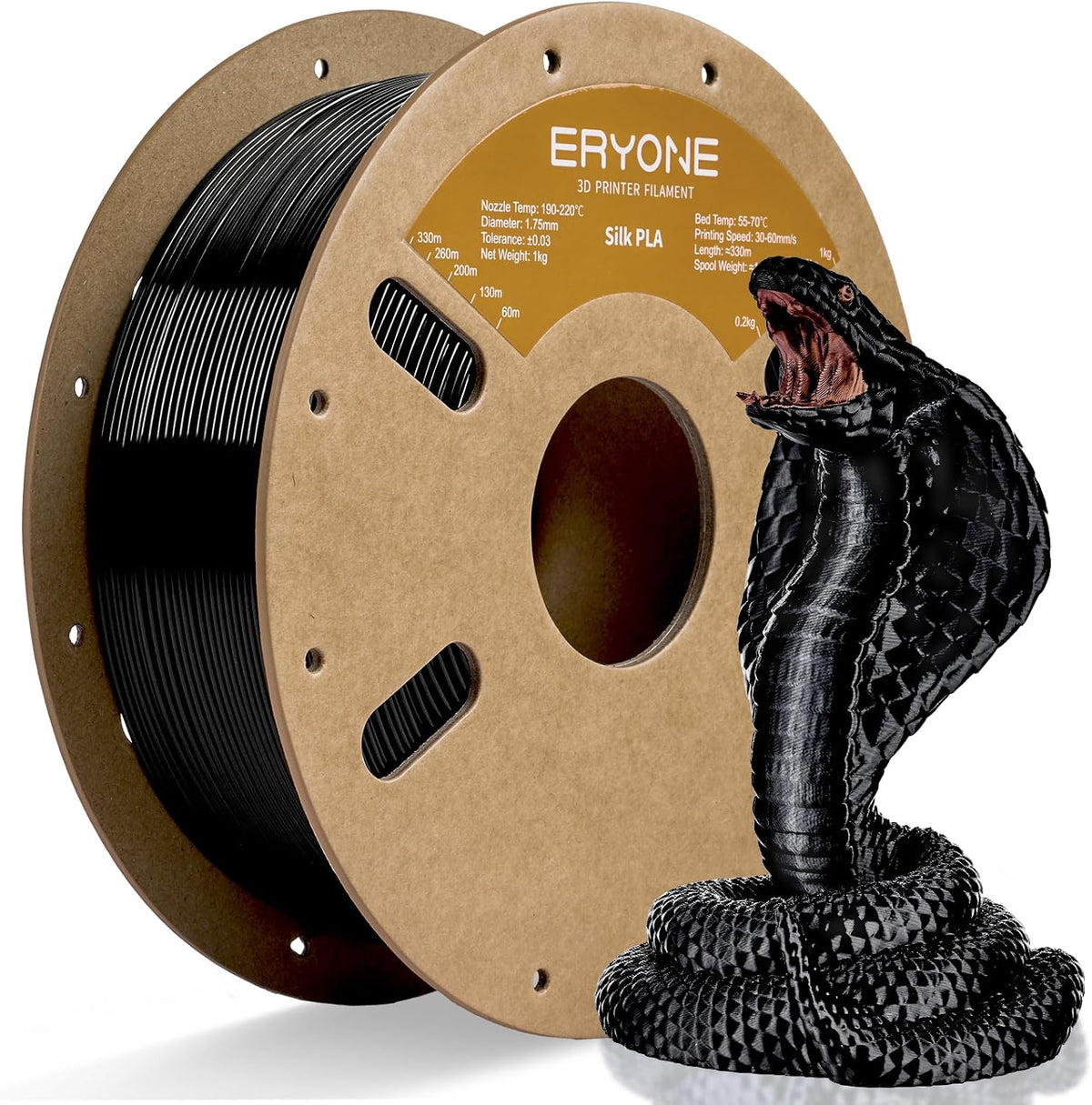 ERYONE Filamento PLA de seda para impresora 3D de 0.069 in +\/- 0.0...