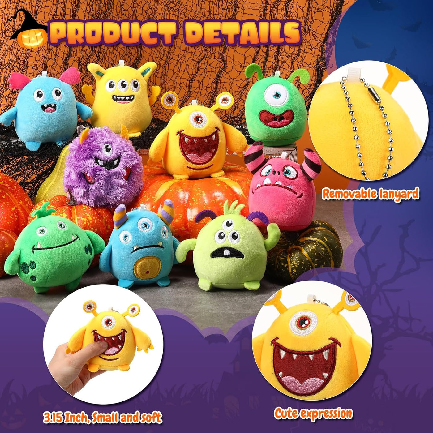 Libima - 9 animales de peluche pequeños a granel, monstruos | Peque...