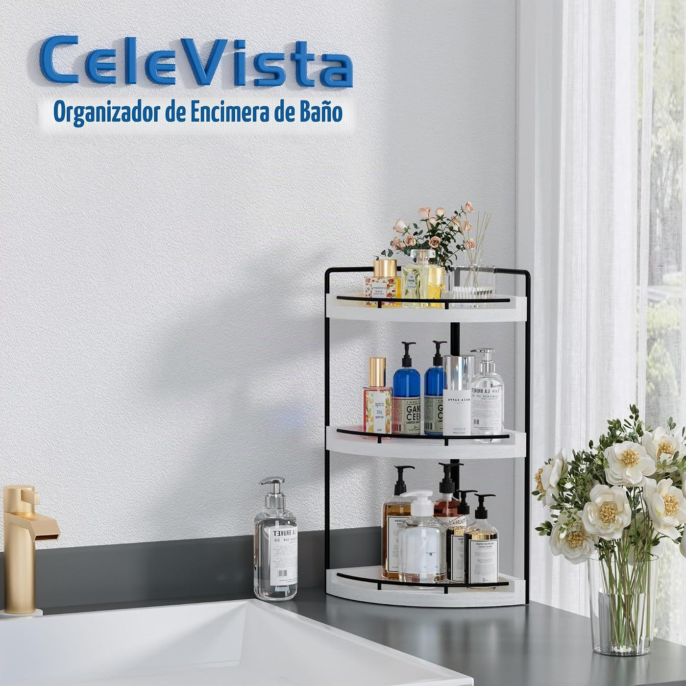 CeleVista Organizador de Esquina para Encimera de Baño, Estante de...