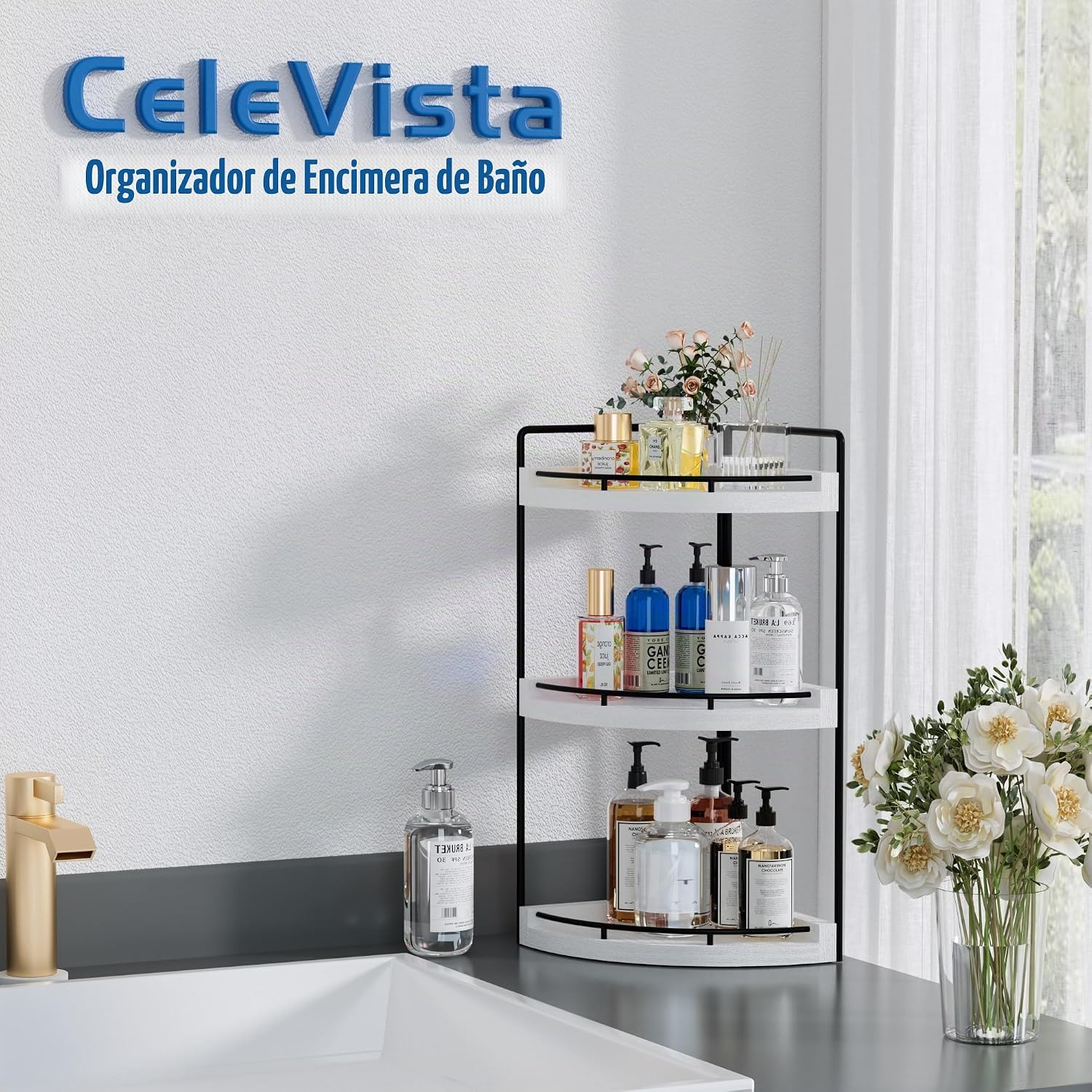CeleVista Organizador de Esquina para Encimera de Baño, Estante de...