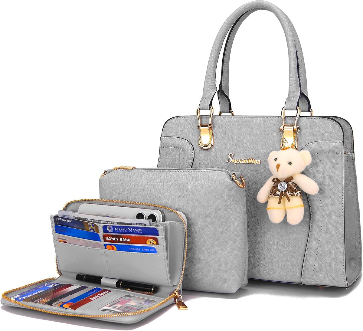 Soperwillton Monederos para mujer, bolso cruzado de hombro, asa sup...