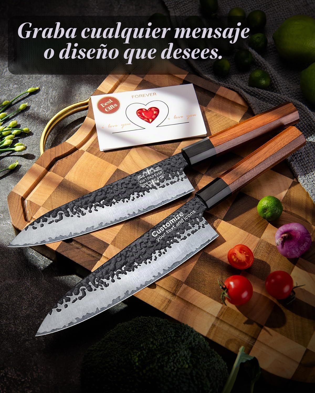 FAMCÜTE Regalos personalizados para hombres, cuchillo japonés perso...