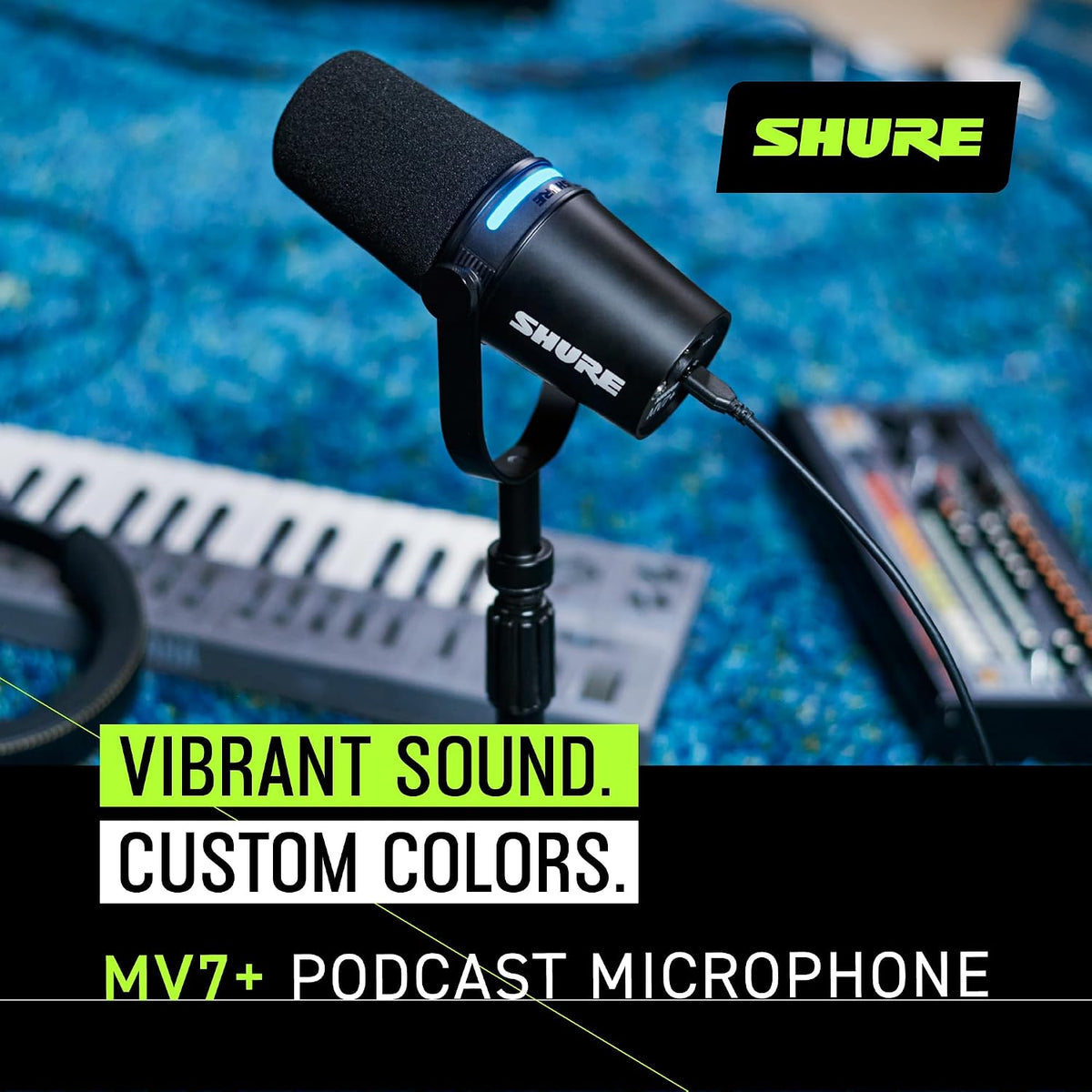 Shure MV7+ Micrófono dinámico para podcast USB-C y XLR - Negro | Mi...