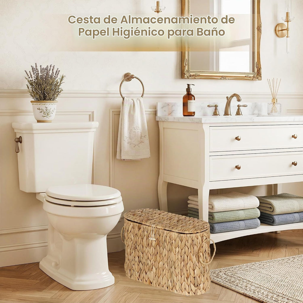 efluky Cesta de almacenamiento de papel higiénico, soporte delgado...