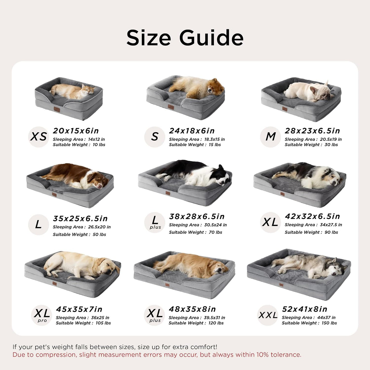 Bedsure Cama Ortopédica para Perro - Talla Grande
