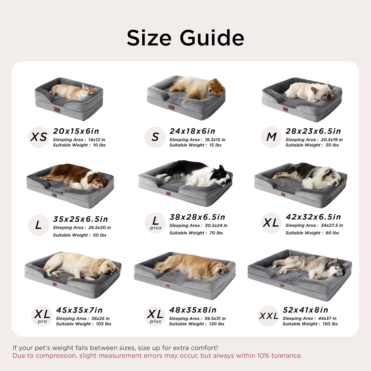 Bedsure Camas Ortopédicas para Perros Tamaño Grande - Cama Lavable...