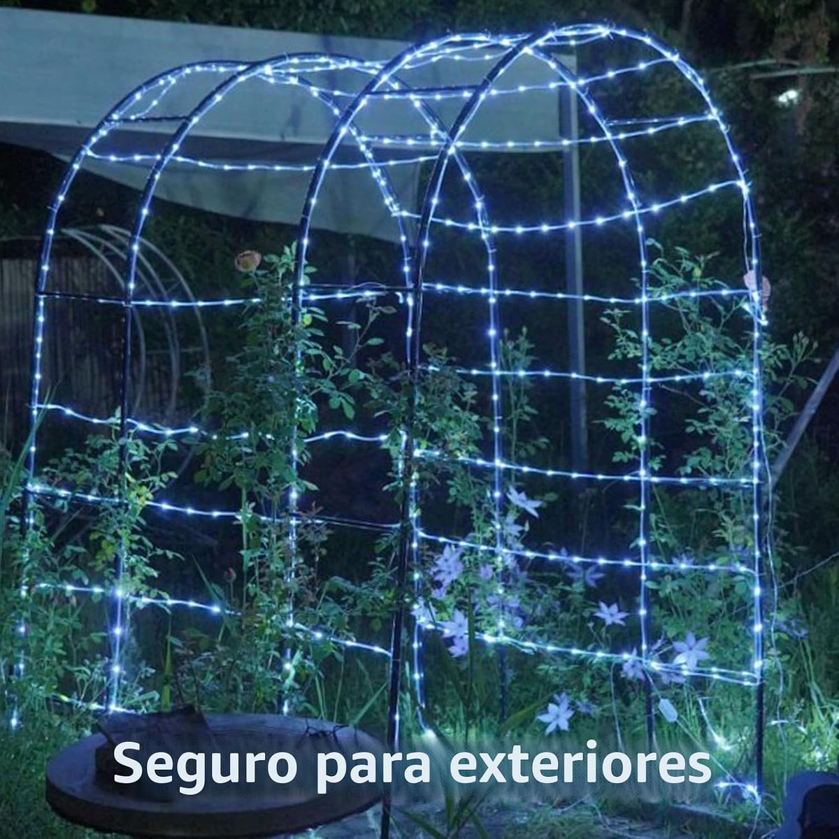 QITONG Tira de luces solares para exteriores, impermeables, 200 luc...