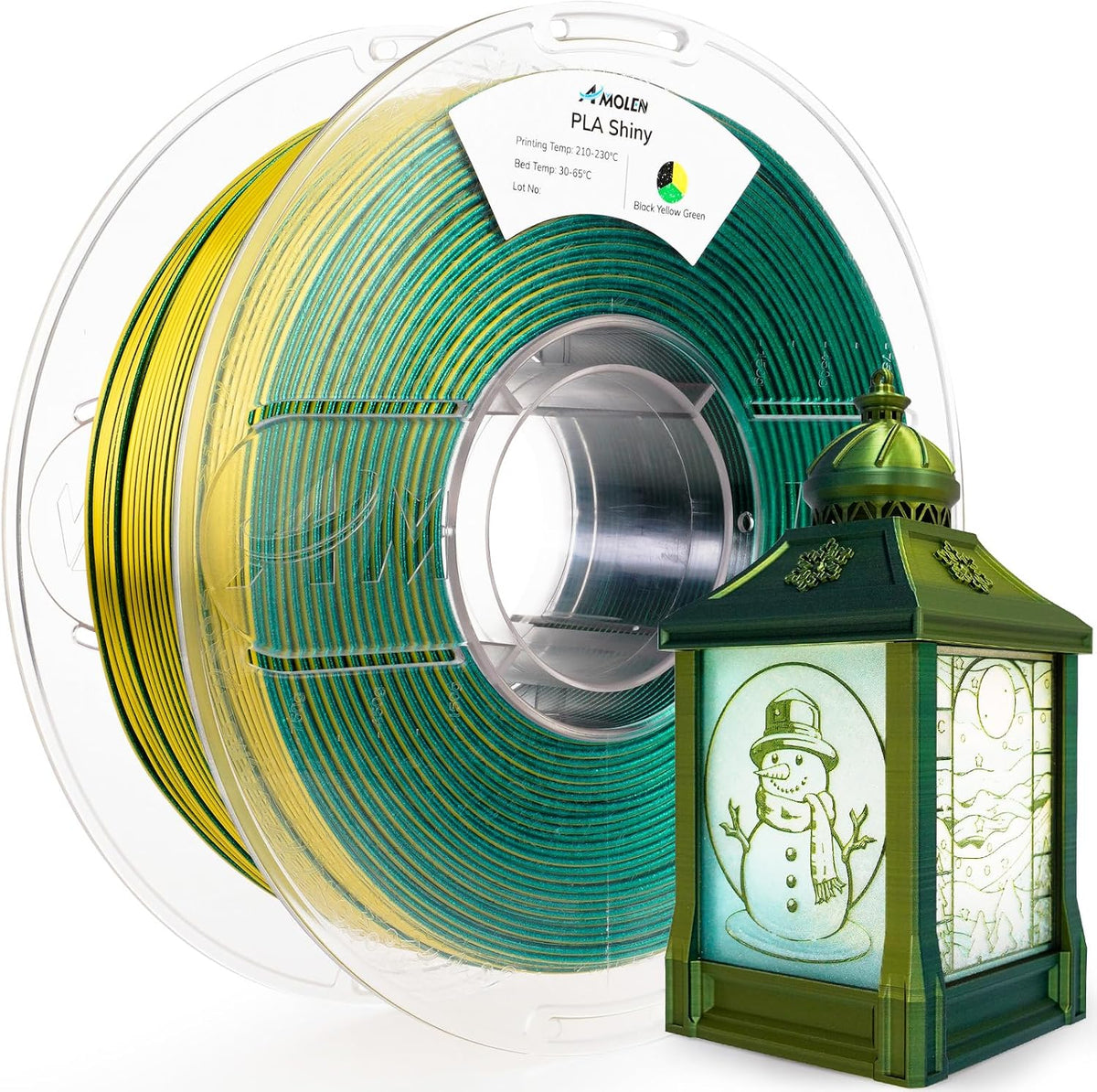 AMOLEN Filamento de impresora 3D Glitter PLA de 1.75 mm Filamento b...