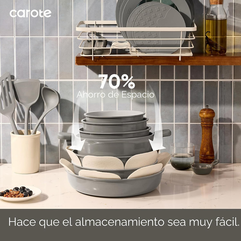 CAROTE Juego de utensilios de cocina de cerámica de 27 piezas, olla...