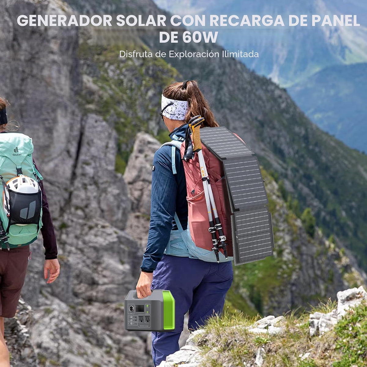 Generador solar portátil 300W central eléctrica con el panel solar...