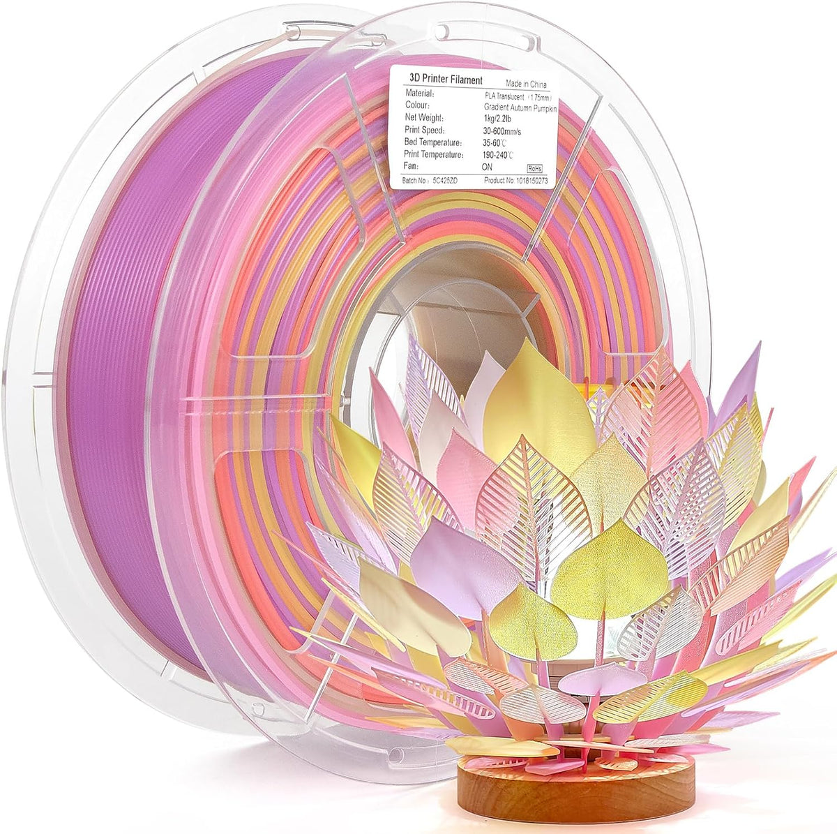 iSANMATE - Filamento translúcido PLA para impresora 3D, alta clarid...