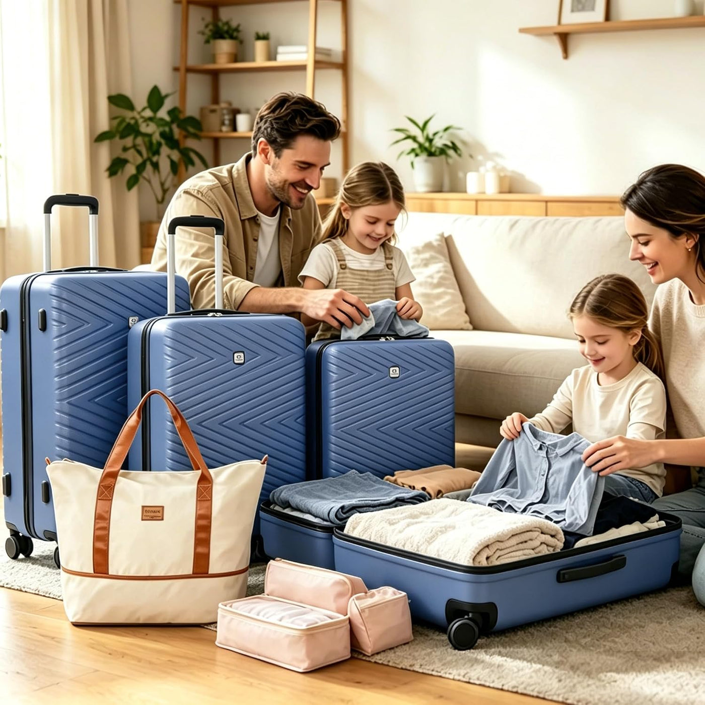 Travelhouse Juego de equipaje, maletas rígidas expandibles de 24 pu...