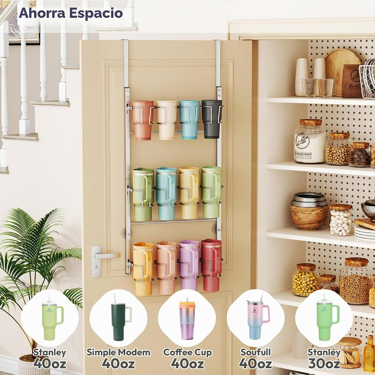 SWTYMIKI Organizador de botellas de agua de 3 niveles, soporte para...
