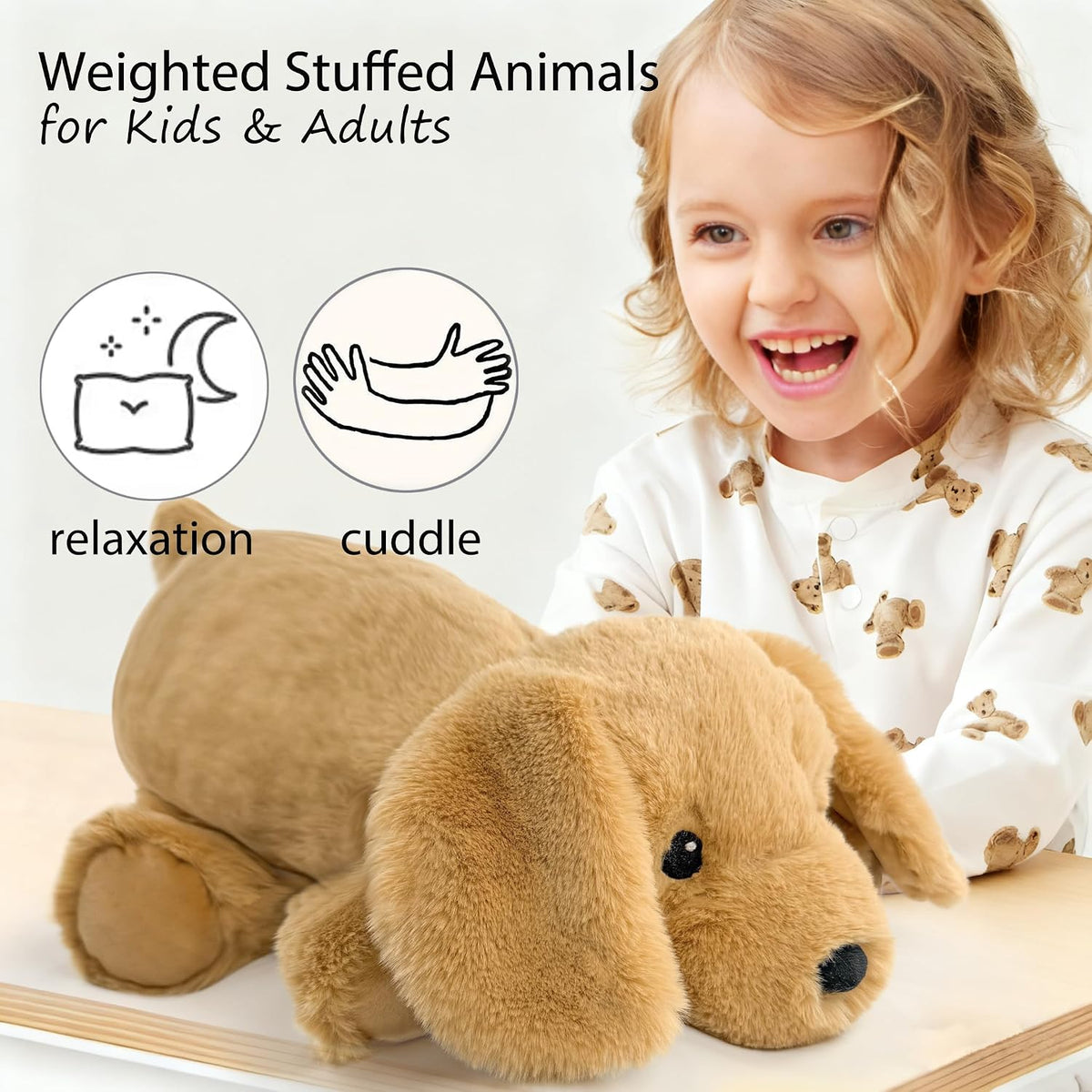 Animales de peluche con peso de perro de 4.5 libras de 22 pulgadas,...
