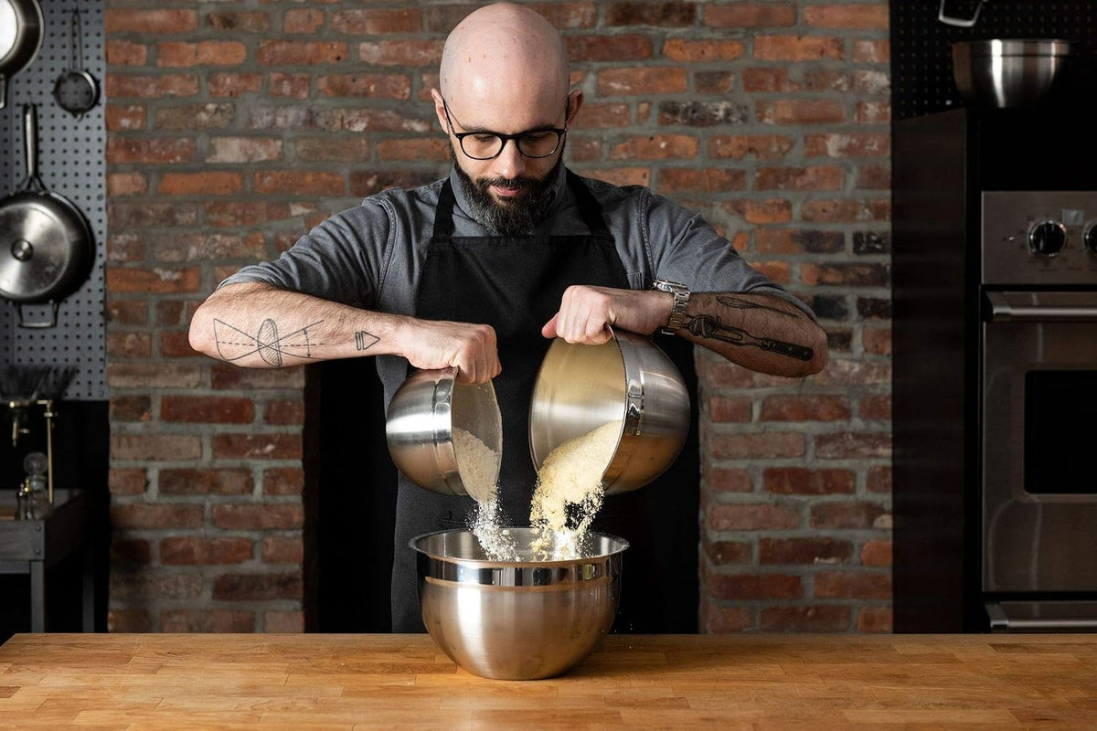 Babish Juego de cuencos de acero inoxidable de 3 piezas, cuencos de...