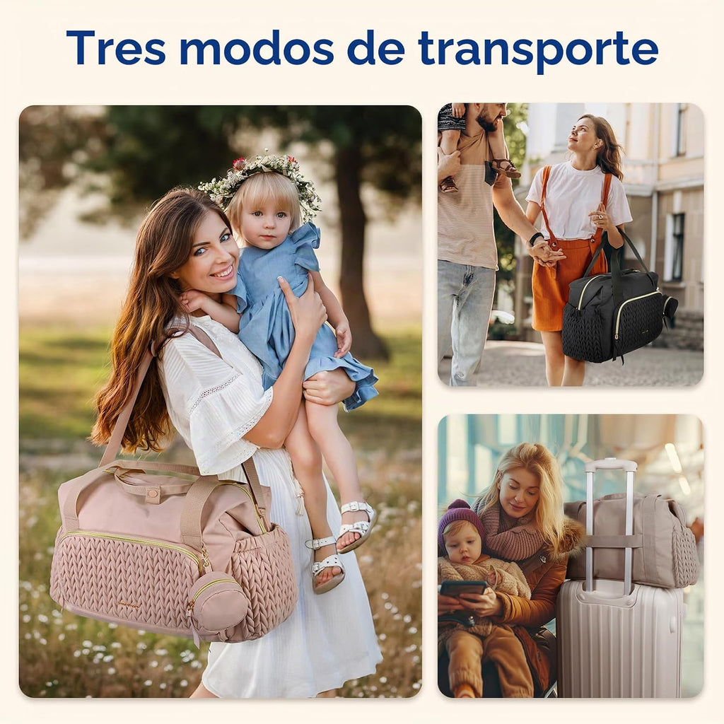mommore - Bolso para pañales, bolsos de gran capacidad para viajes,...