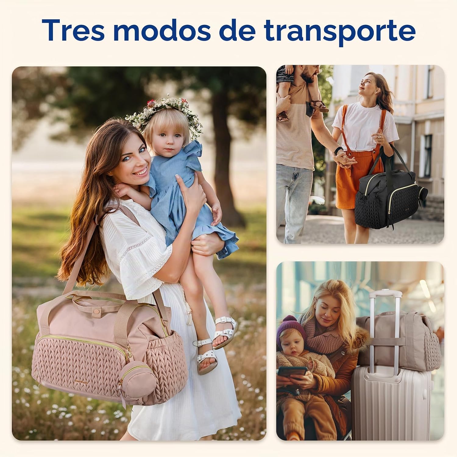 mommore - Bolso para pañales, bolsos de gran capacidad para viajes,...