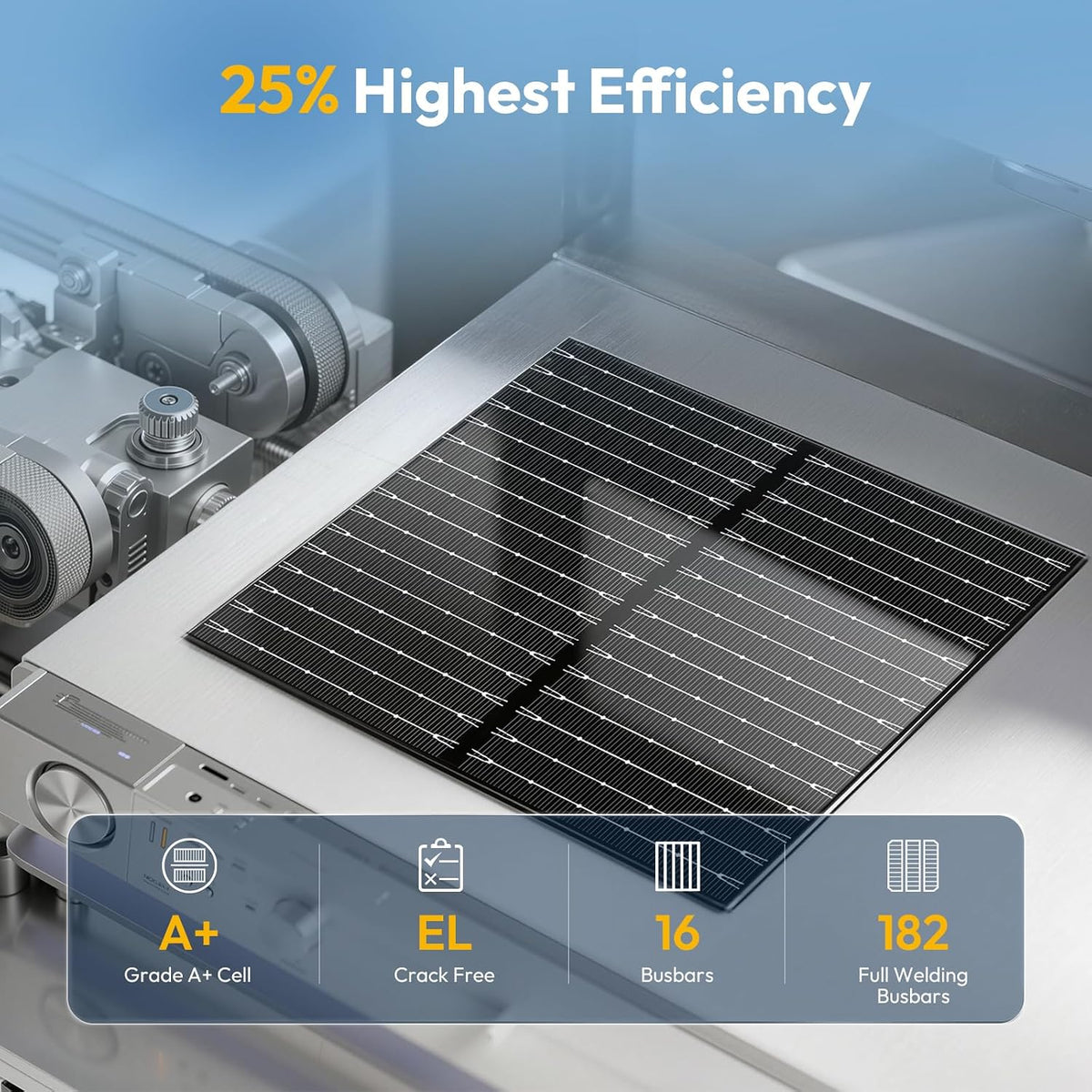 JJN UL61730 425W biacial tipo N panel solar rígido, 25% de alta efi...