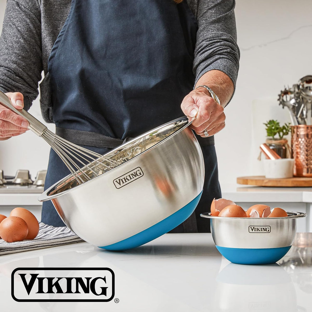 Viking Juego de cuencos para mezclar, 10 piezas de acero inoxidable...