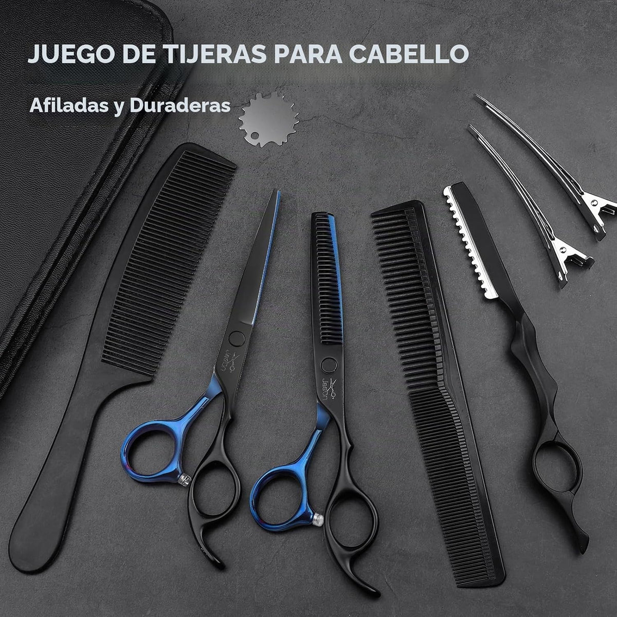 JASON Kit de tijeras de corte de cabello, juego profesional de 10 t...