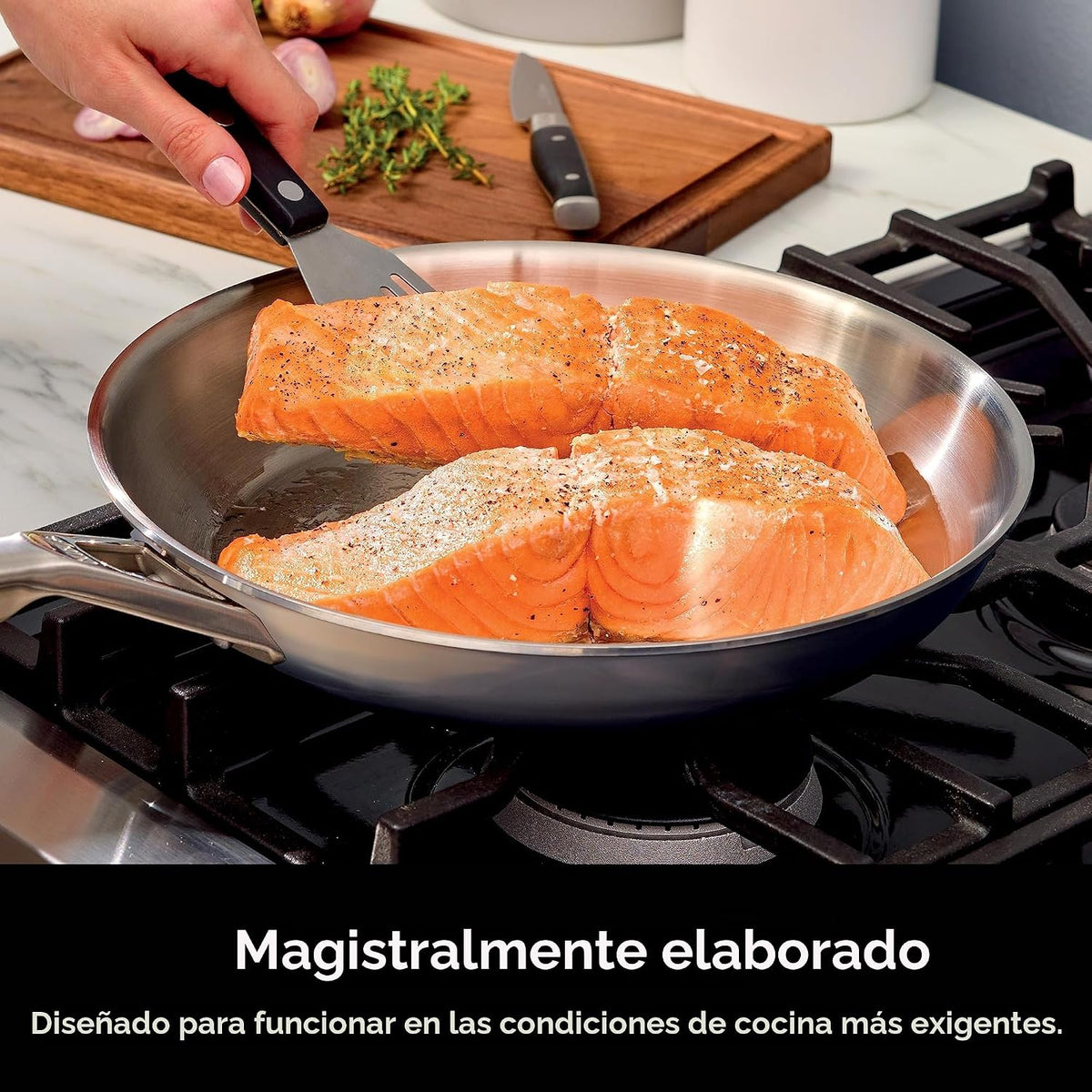 Ninja EverClad - Sartén de acero inoxidable de grado comercial de 2...