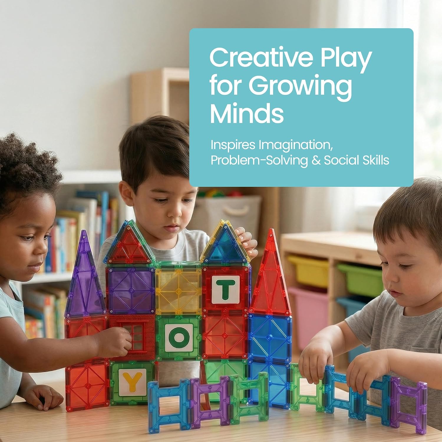Playmags - Azulejos magnéticos para niños \u2013 Juego de construcc...