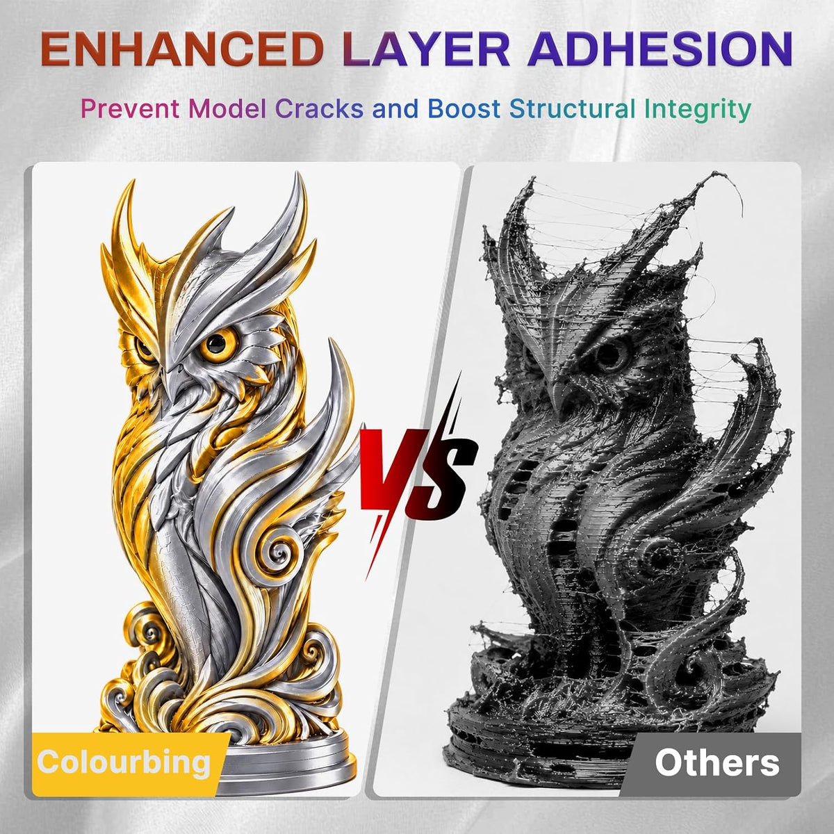 Colourbing Filamento de impresora 3D PLA+ de seda presecada de dobl...