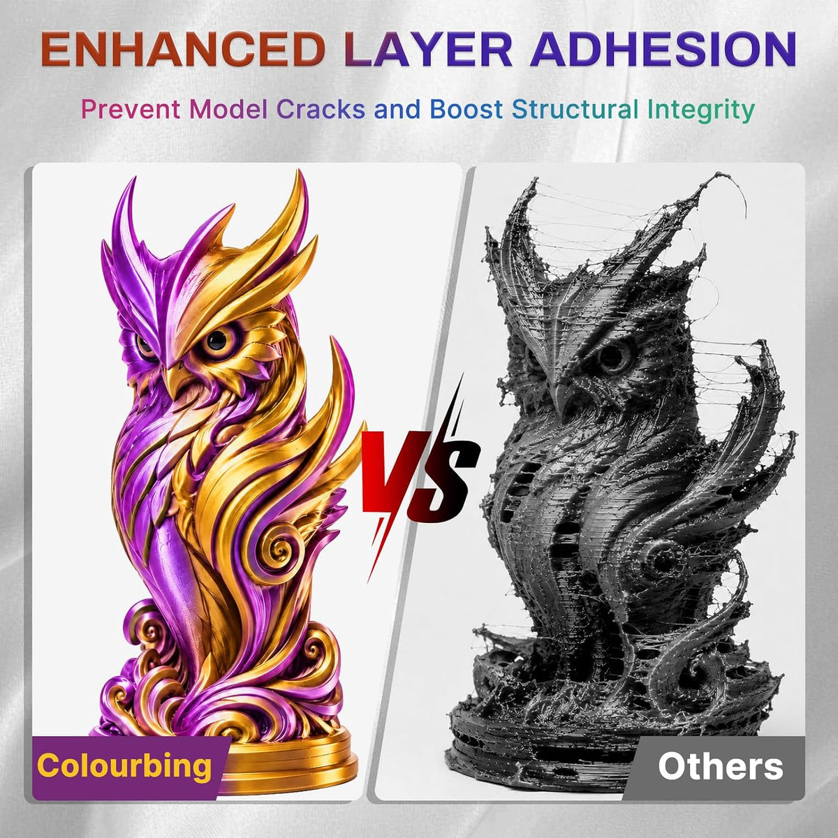 Colourbing Filamento de impresora 3D PLA+ de seda presecado de dobl...