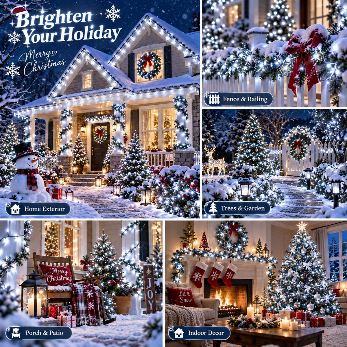 Guirnalda de luces de Navidad extralargas de 165 pies con 500 luces...
