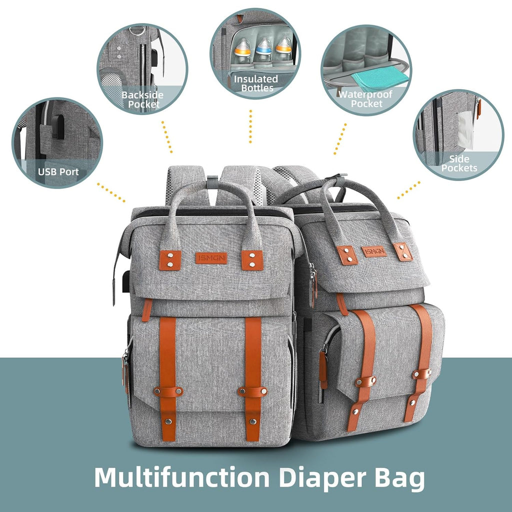 ISMGN - Mochila para pañales con cambiador, regalos para baby showe...