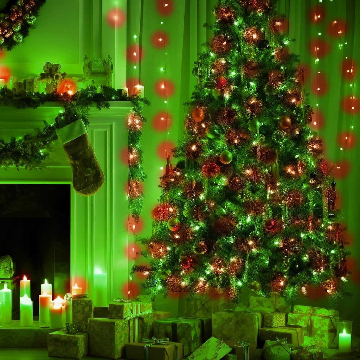 TW SHINE - Luces de Navidad rojas y verdes, 1000 luces LED de 328 p...