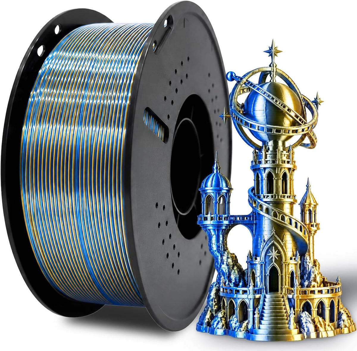 Colourbing Filamento de impresora 3D PLA+ de seda presecada de dobl...