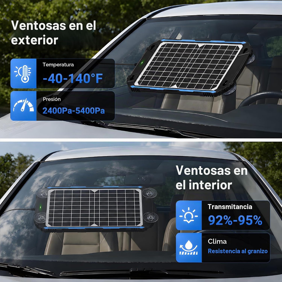 SUNER POWER Cargador de batería solar impermeable de 12 W 12 V y ma...